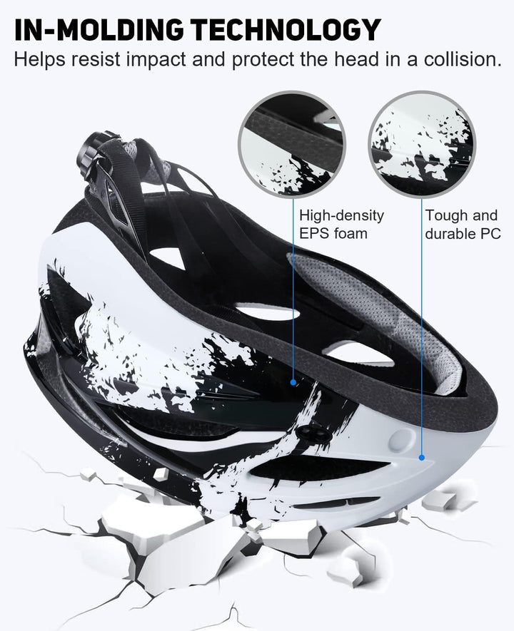 RaMokey Fahrradhelm mit Licht für hohe Sicherheit, Fahrradhelm Herren Damen mit Abnehmbarer Magnetis