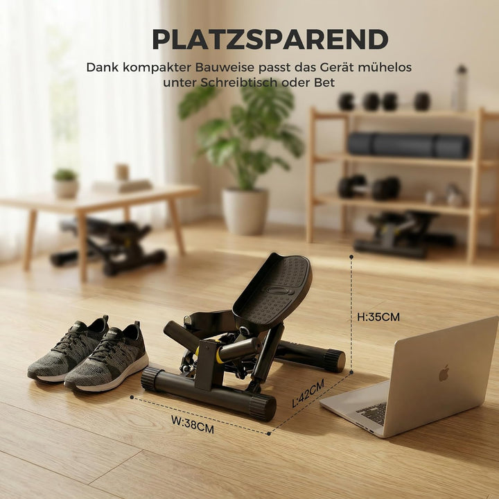 Niceday Twist Stepper für Zuhause | Swing Stepper mit Power Ropes | Stepper Hometrainer mit LCD Disp