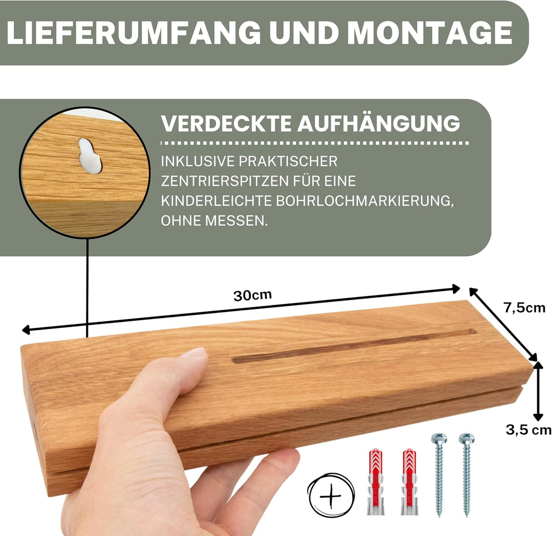 ASTREIN® | Schlüsselbrett aus Holz | Magnetisches Schlüsselbrett | Schlüsselaufbewahrung aus Eiche |