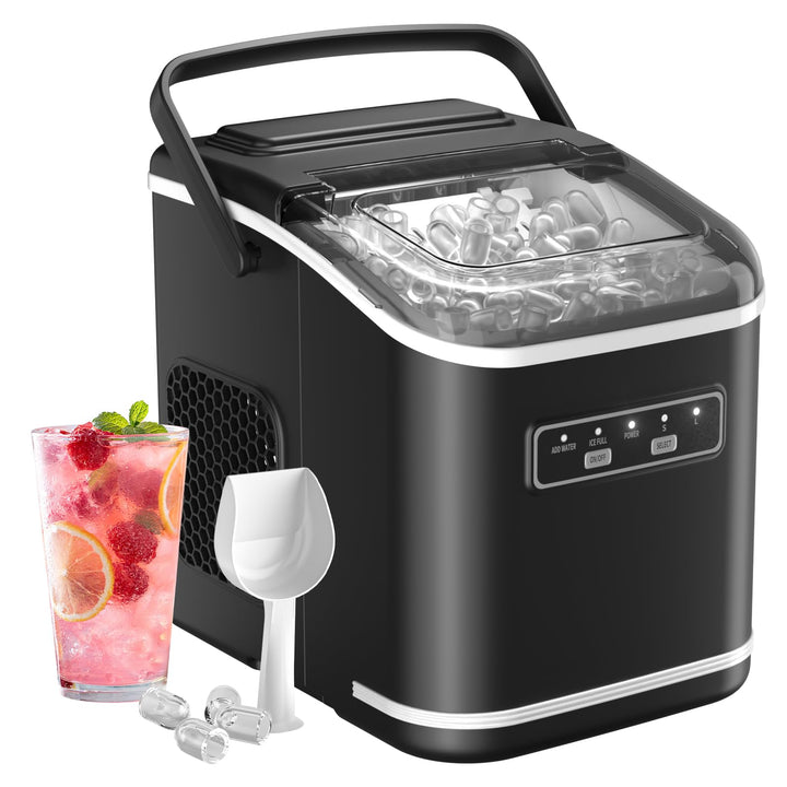 Eiswürfelmaschine, Acmeenjoy Eiswürfelbereiter Ice Maker 9 Eiswürfel in 6-8 Minuten, 12 KG in 24 H,