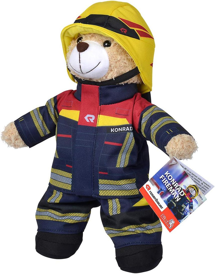Simba 108101001 - Feuerwehr Plüschbär Rosenbauer, kuschelweich, 30cm, im Feuerwehranzug, für Kinder