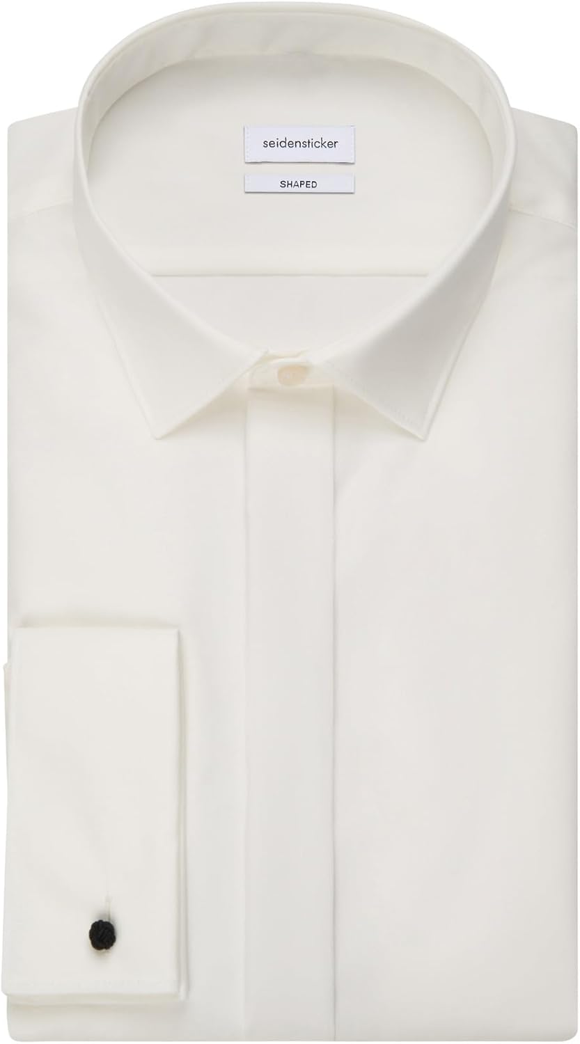 Seidensticker Herren Men Shaped Gala Businesshemd 37 Ecru(245270), 37 Ecru(245270)