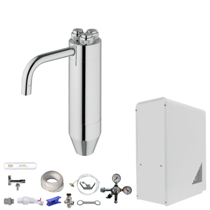 Tafelwasseranlage 10 L/h – BieTal® Wasserspender mit Sprudelwasserfunktion, Festwasseranschluss, gek