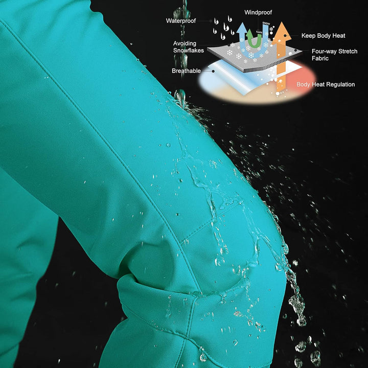 33,000ft Damen Skihose Outdoorhose Wasserdicht Winddichte Softshellhose Warme Gefütterte Trekkinghos