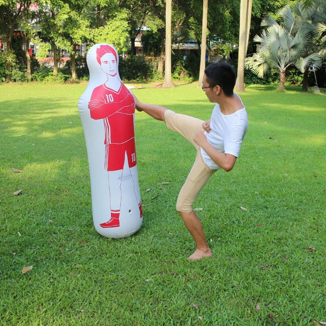 Aufblasbarer Fussball Dummy, 160cm, Rot, Torwart Training Equipment für Fussballübungen, Dribbling u