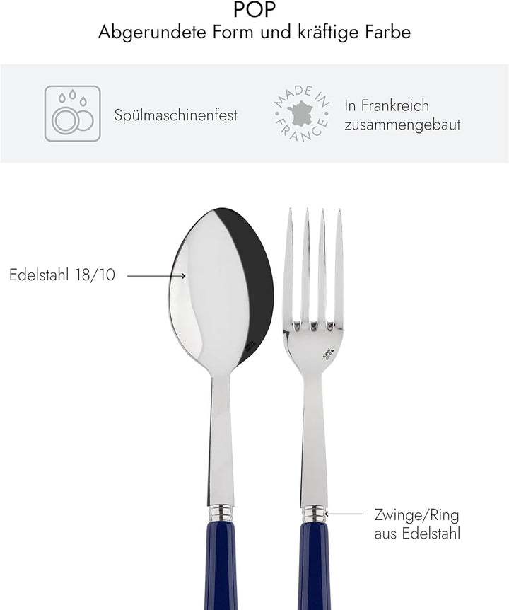SABRE PARIS - Servierbesteck, 2-teilig - Pop - Grosse Gabel & Servierlöffel - Edelstahl & Acryl - Sp