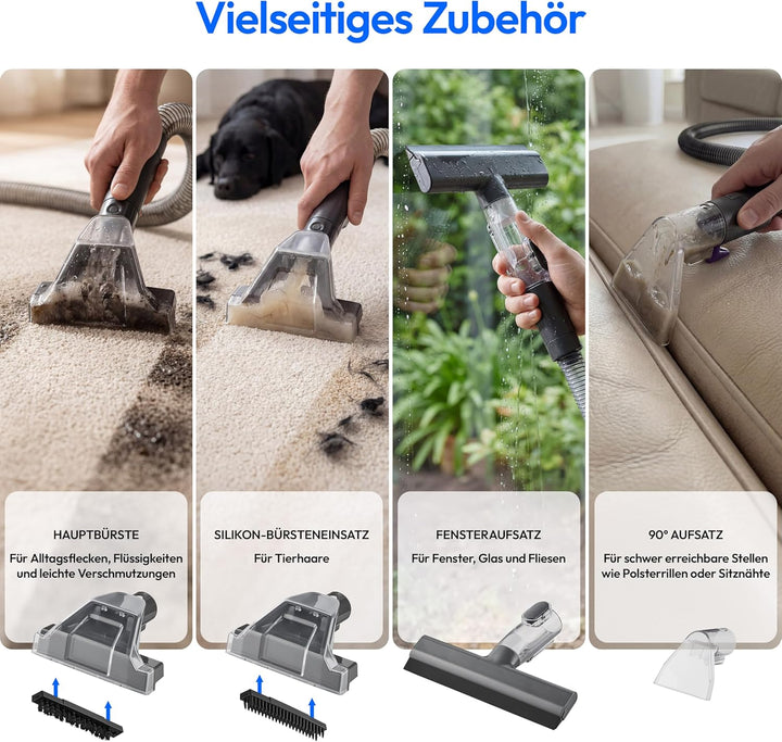 MEDION Polsterreiniger Gerät Waschsauger (Nasssauger für Polster Teppiche Autositze, Frisch und Schm