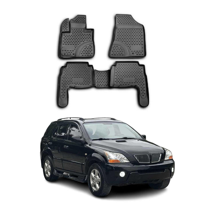 OMAC Gummimatten Fussmatten kompatibel mit Kia Sorento 2009-2012 TPE Automatten Schwarz 4X Fussmatte