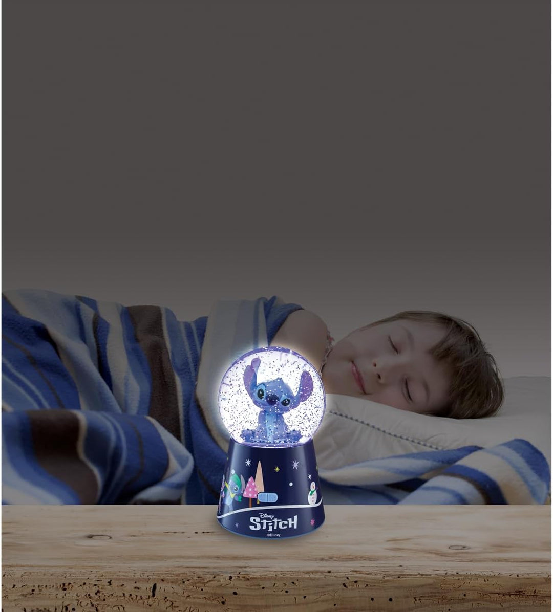 Lexibook, Disney Stitch, Bluetooth-Lautsprecher Schneekugel Stitch, Blau, SBS10D