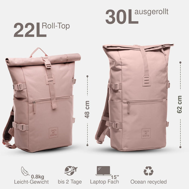 SONS OF ALOHA Rucksack KANE Roll-Top Kurierrucksack XL gross - PET recycelt, wasserabweisend - Wande