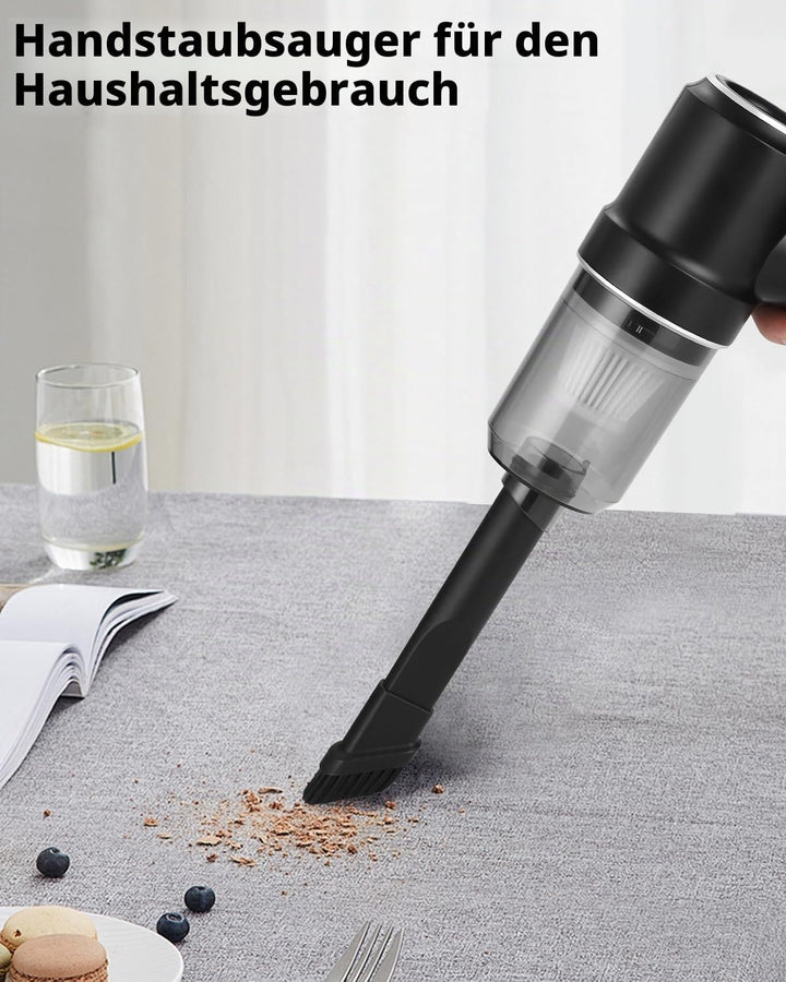 Handstaubsauger Akku Kabellos, 8000Pa Leistungsstarker Handstaubsauger Akku, 3-in-1 Staubsauger kabe