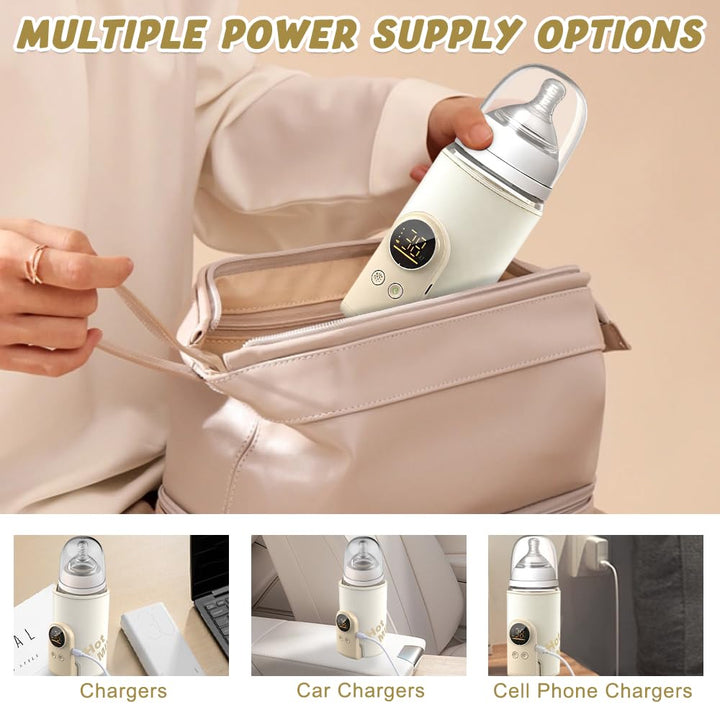 Flaschenwärmer Baby Unterwegs, HOVCEH Tragbarer Flaschenwärmer Baby mit LCD-Display 6000mAh, Portabl