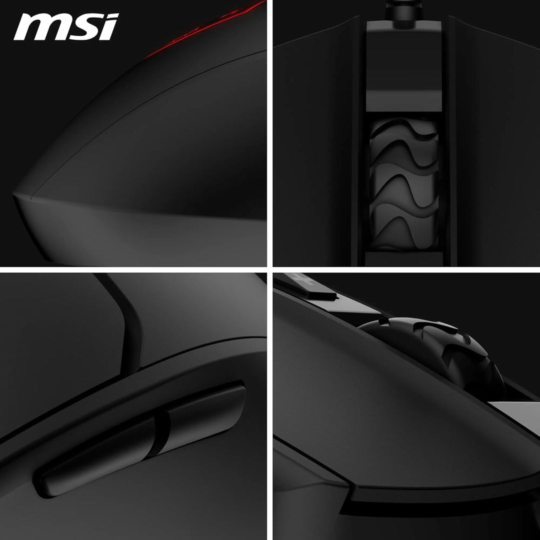 MSI Forge GM100 Gaming-Maus – 6400 DPI optischer Sensor, symmetrisch, 10 Mio. Klickschalter, 7 Taste