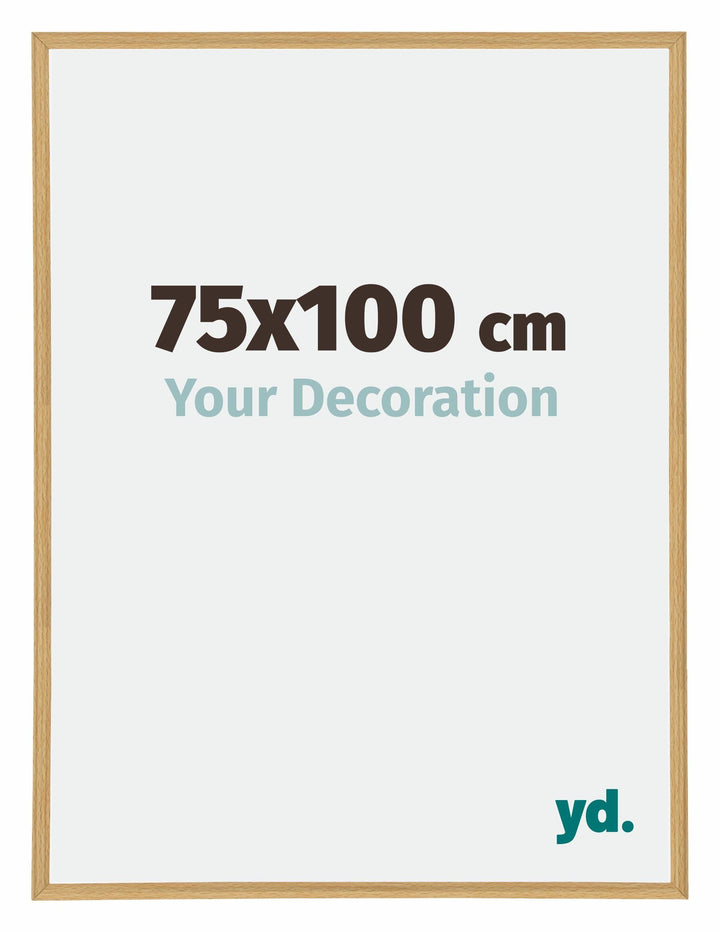 yd. Your Decoration - Bilderrahmen 75x100 cm - Buche Hell - Bilderrahmen aus Kunststoff mit Acrylgla