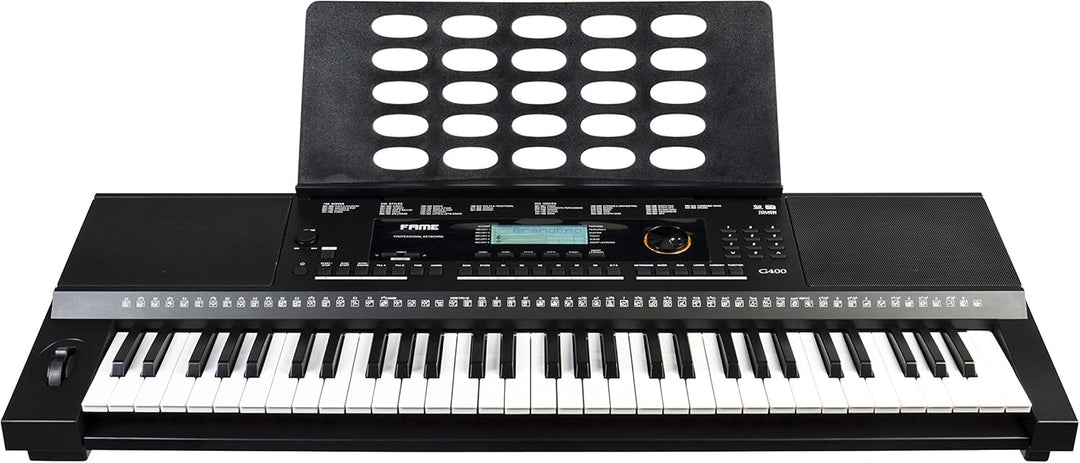 Fame G-400 Keyboard, E-Piano mit 128-facher Polyphonie, 61 Tasten, 240 Styles, 653 Sounds, anschlagd