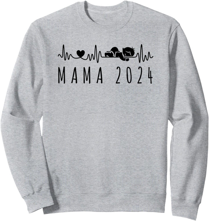 Mama 2024 Herzschlag Baby Ankündigung Für Werdende Mütter Sweatshirt