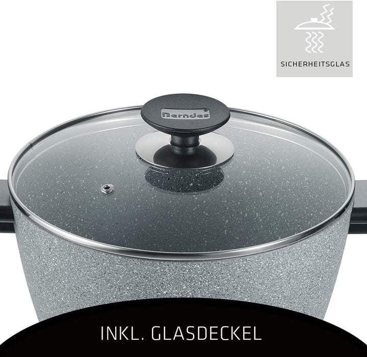 Berndes Topf 20cm- Alu Induktion Special Edition - Kochtopf mit Glasdeckel für alle Herdarten, antih