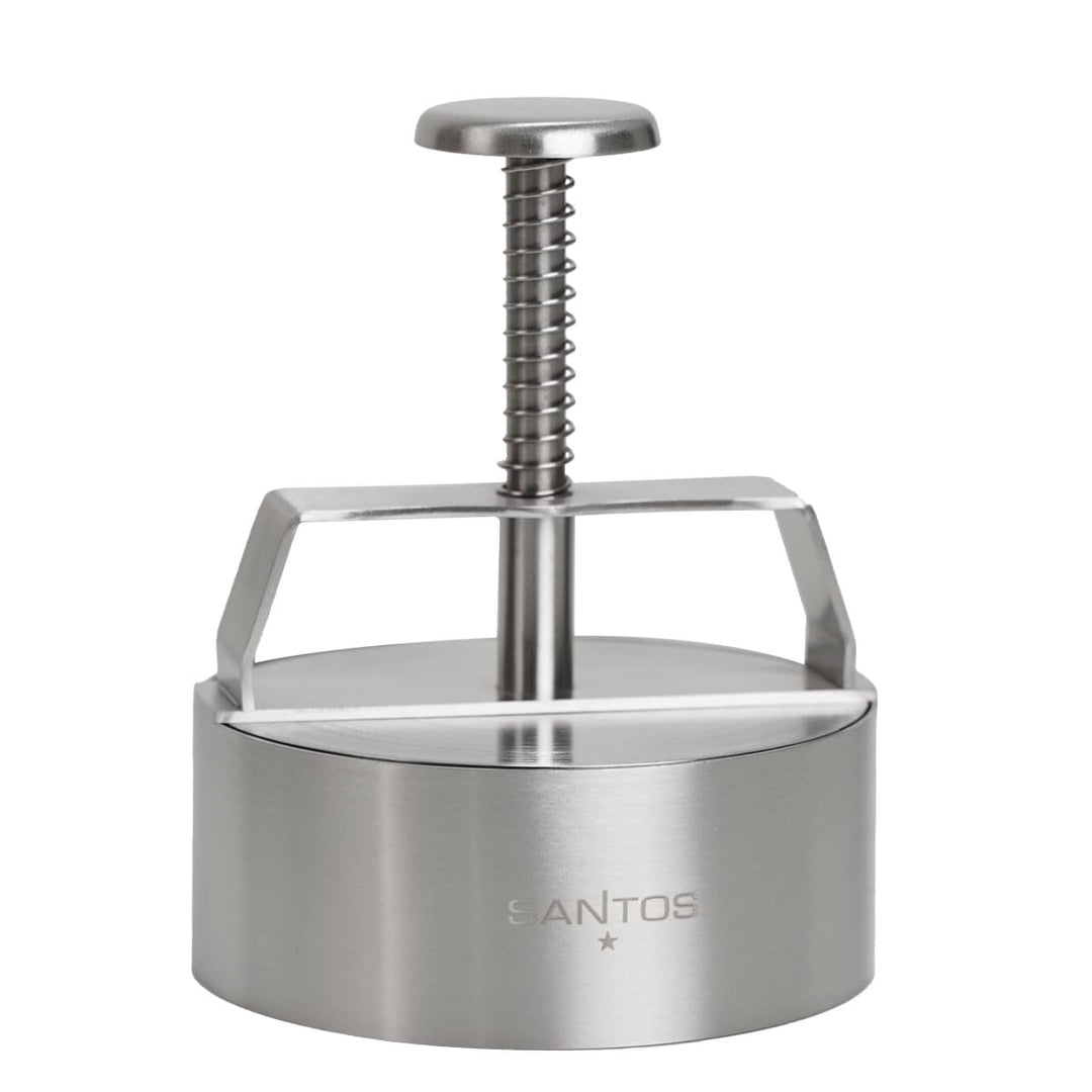 SANTOS Profi Burgerpresse Edelstahl – Patty-Presse für Ø 11 cm Burger, Flexible Dicke, einfache Hand