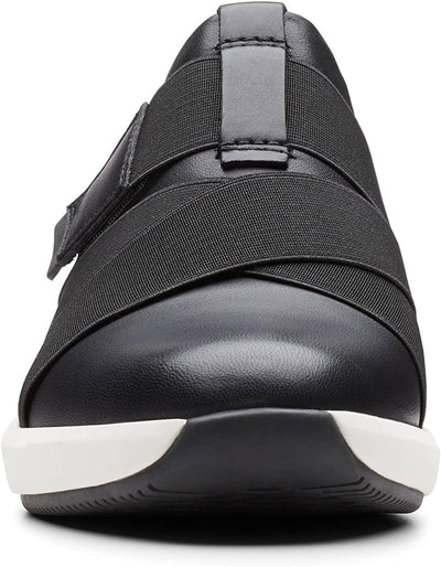 Clarks Damen Un Rio Strap Sneaker 35.5 EU Schwarzes Leder, 35.5 EU Schwarzes Leder