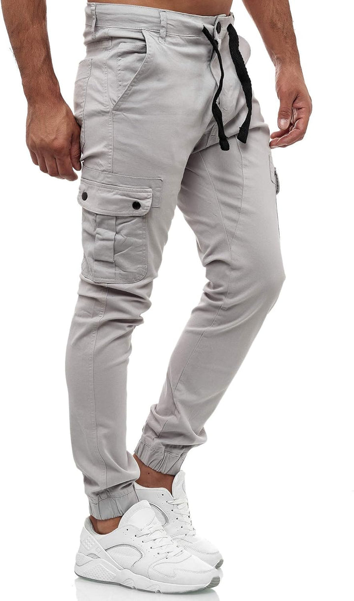 Tazzio Cargohose Herren Cargo Hose Jogger Chino Regular Fit Jeans 18525 34 Grau