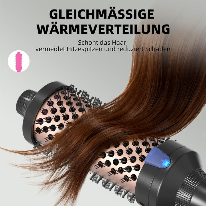 K&K Thermobürste Keratin Thermal Brush Protect Beheiztes Fass Heisse Haarbürste, Ionisch Glatt Schei