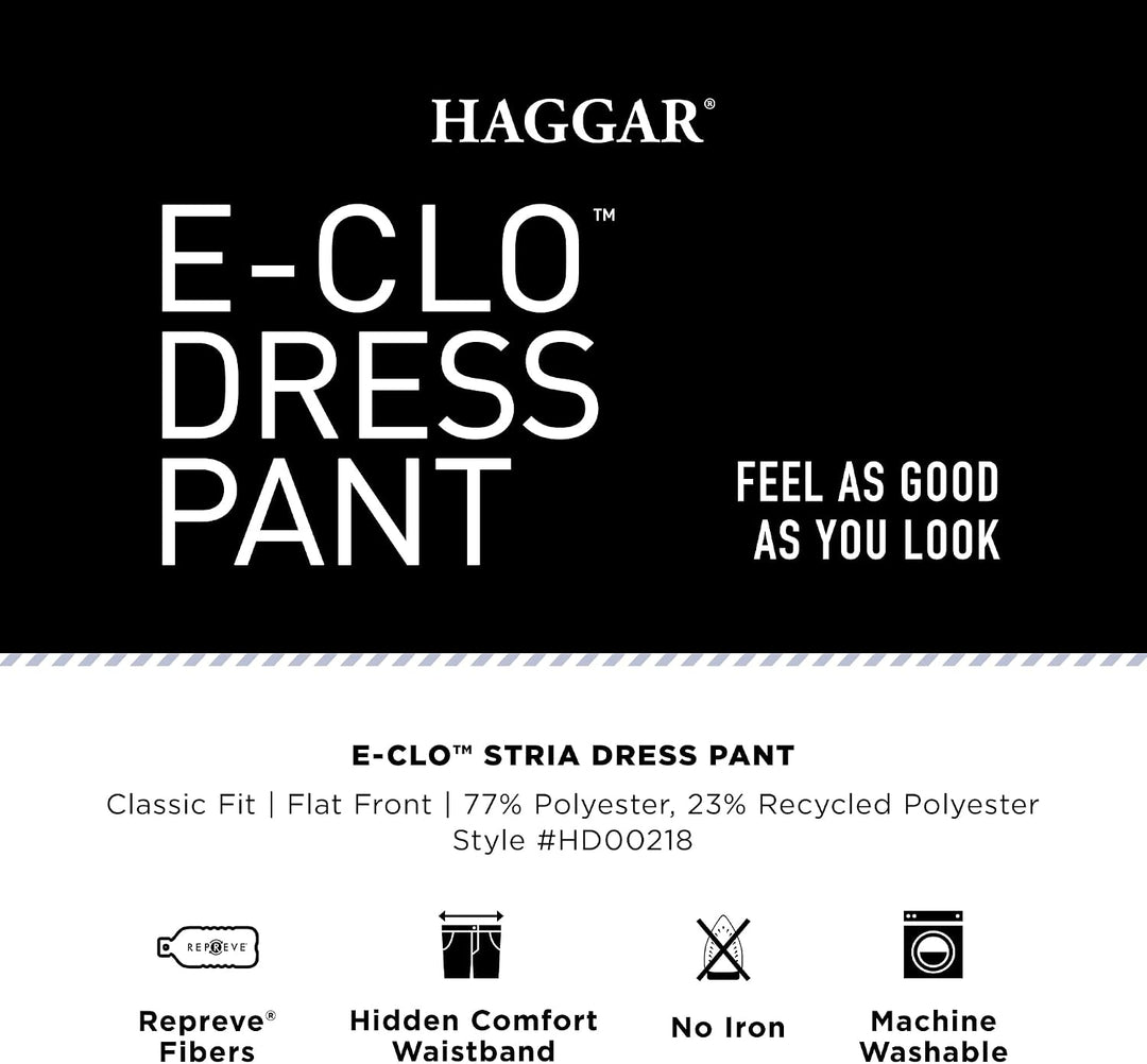 Haggar Herren Anzughose Eclo Stria Expandable-waist Plain-front Dress Panteclo Stria 확장형 허리 플레인 프론트