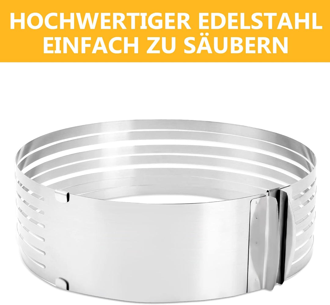 Tortenboden Schneidhilfe, Torten Set 4tlg, 23-30cm Durchmesser Tortenring, Torten Zubehöraus aus Ede