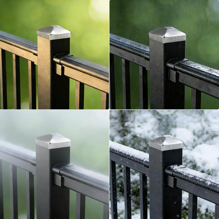 10 Stück Pfostenkappen 71x71mm, Zaunpfosten Kappen Verzinkt | Rostfreie Pfostenabdeckung Metall, mit