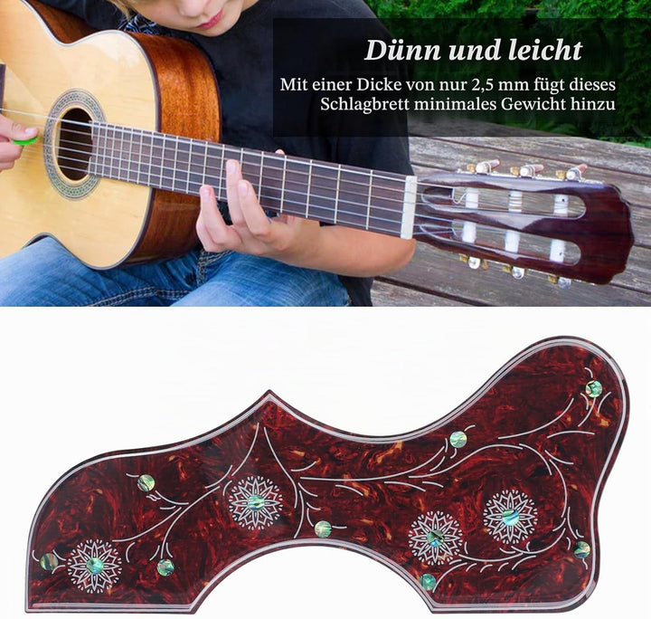 Akustische Gitarre, 2,5 mm dick Celluloid Scratch-Abwehr, selbstklebend Schutzplatte für professione