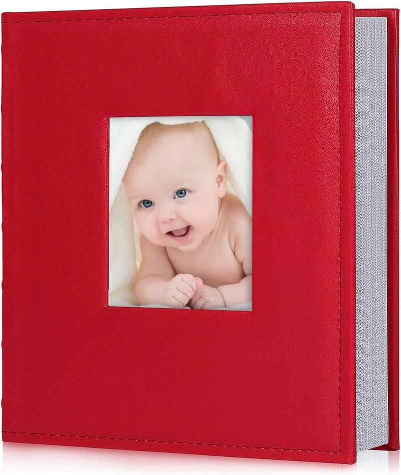 RECUTMS Fotoalbum, 15,2 x 10,2 cm, für 200 Fotos, Premium-Lederalbum, zum Einschieben, Hochzeitsalbu