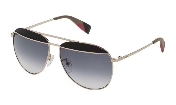 Furla Unisex Model: Sfu236 590492 Sunglasses, Gold, 7.25