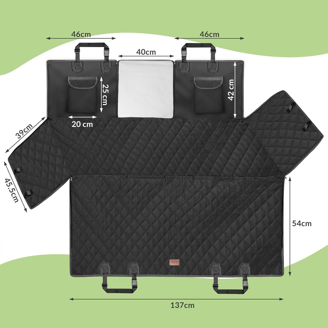 Kingsleeve® Hundedecke Auto Rückbank Wasserdicht Kratzfest Universal Sichtfenster Sitzgurt rutschfes