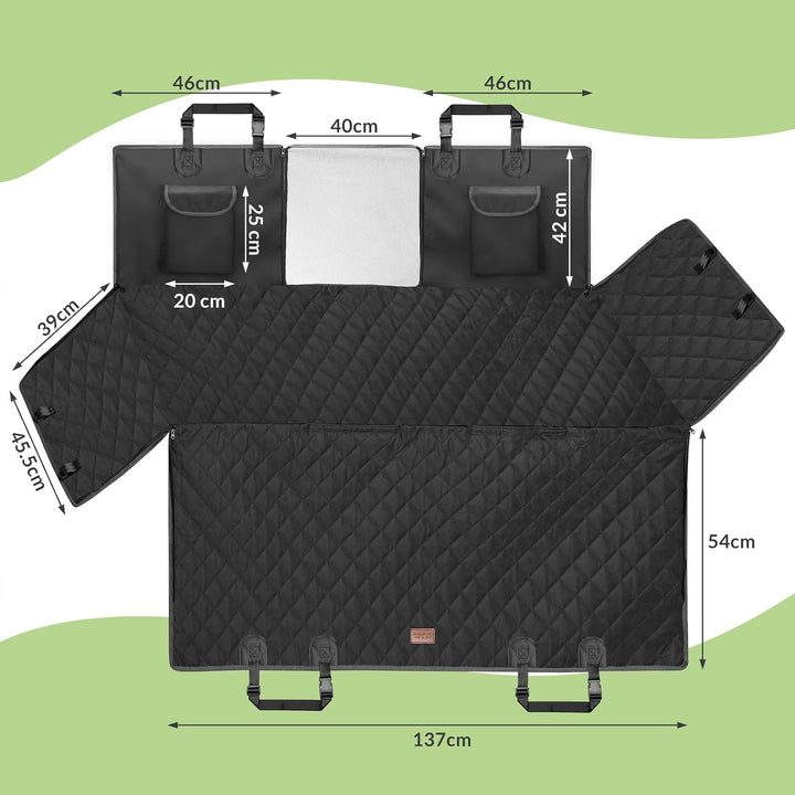 Kingsleeve® Hundedecke Auto Rückbank Wasserdicht Kratzfest Universal Sichtfenster Sitzgurt rutschfes