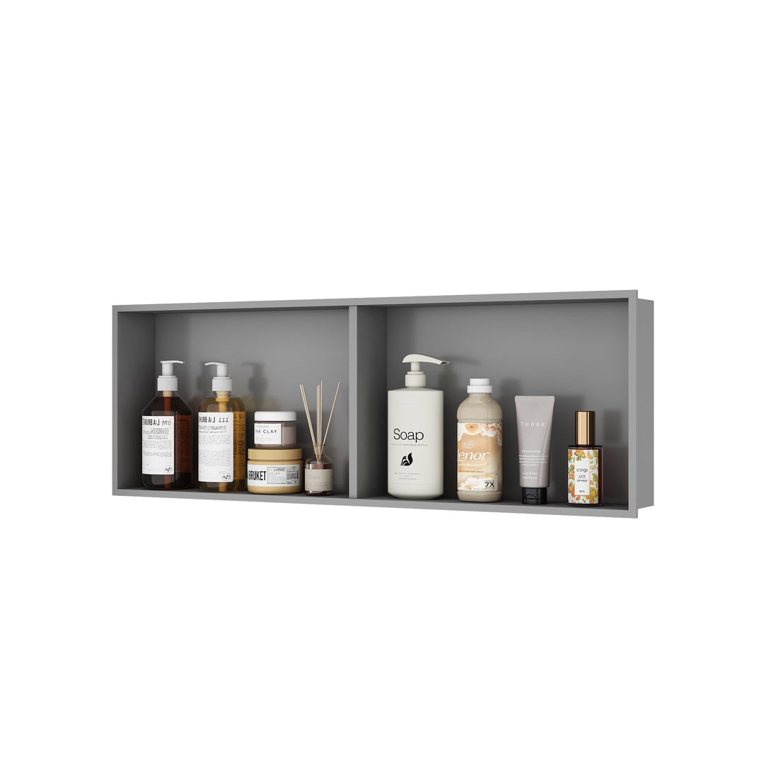 Wandnische Dusche Edelstahl 90 x 30 x 10 cm Grau, Duschnische Wandnische | Hochwertiger Edelstahl –