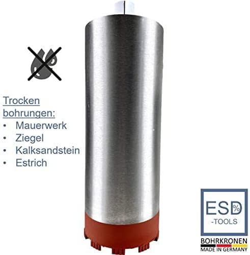 ESD TOOLS | Diamantbohrkrone mit Turbosegment, Kernbohrer mit 1 1/4 Zoll Aufnahme & Nutzlänge 400 mm