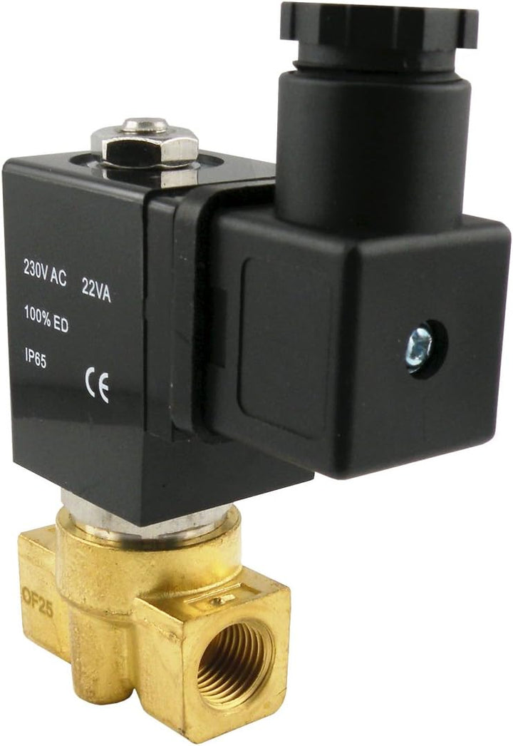 Fittingstore - G1/4" Magnetventil Stromlos geschlossen 230V / 0-13 bar