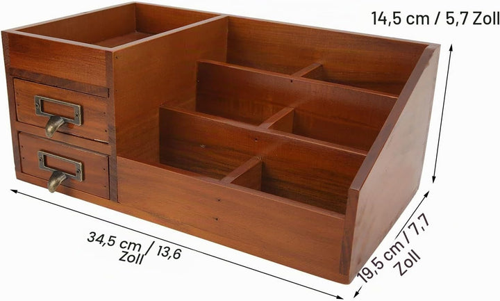 Tyenaza Holz-Make-up-Organizer, Antike Retro-Mehrschicht-Schubladen-Organizer, Kommode, Holz-Aufbewa