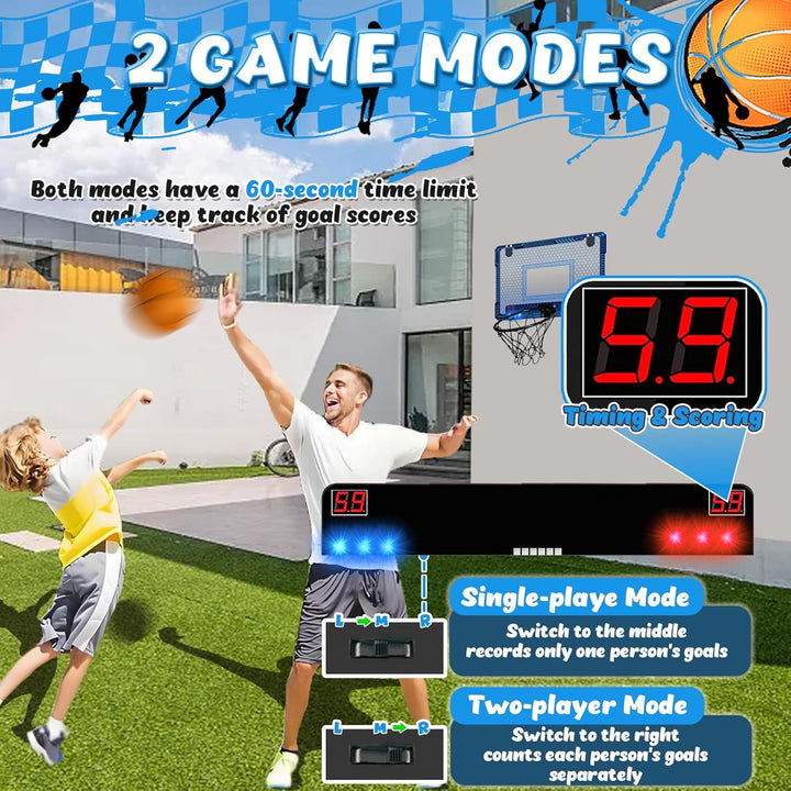 TEUVO Basketballkorb für Kinder und Erwachsene, Strong Indoor Mini Basketballkorb für Tür mit Pumpe,