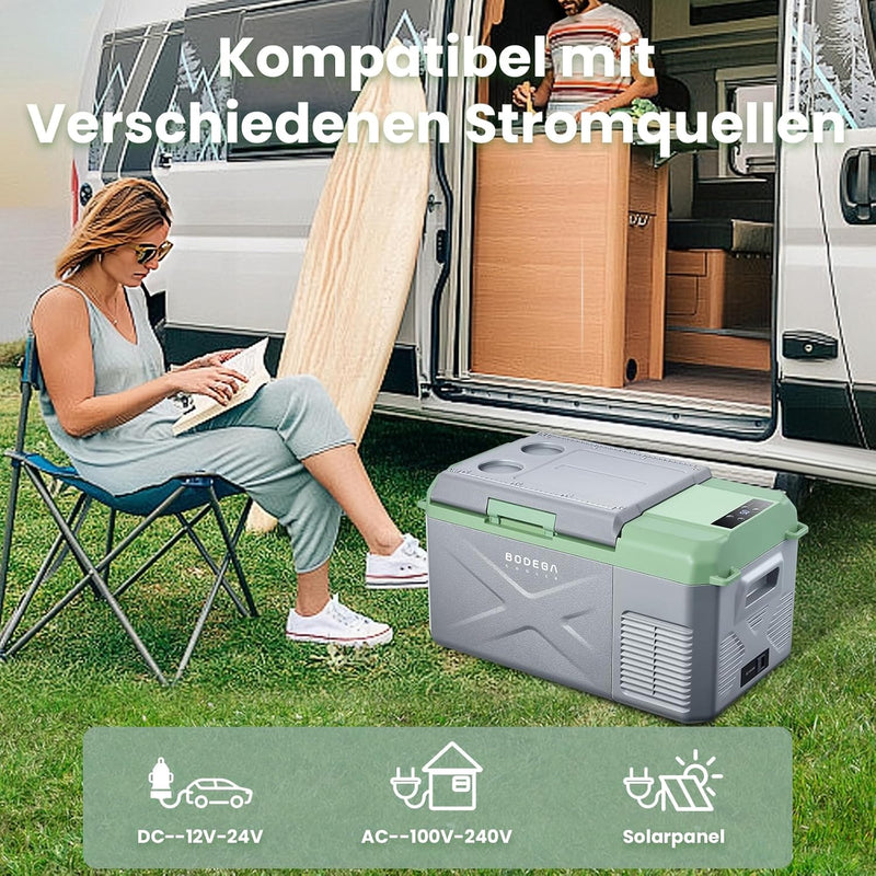 AAOBOSI Kompressor Kühlbox 17L, Kühlbox Auto,12/24V und 100-240V Kühlbox Elektrisch, bis -20 °C für