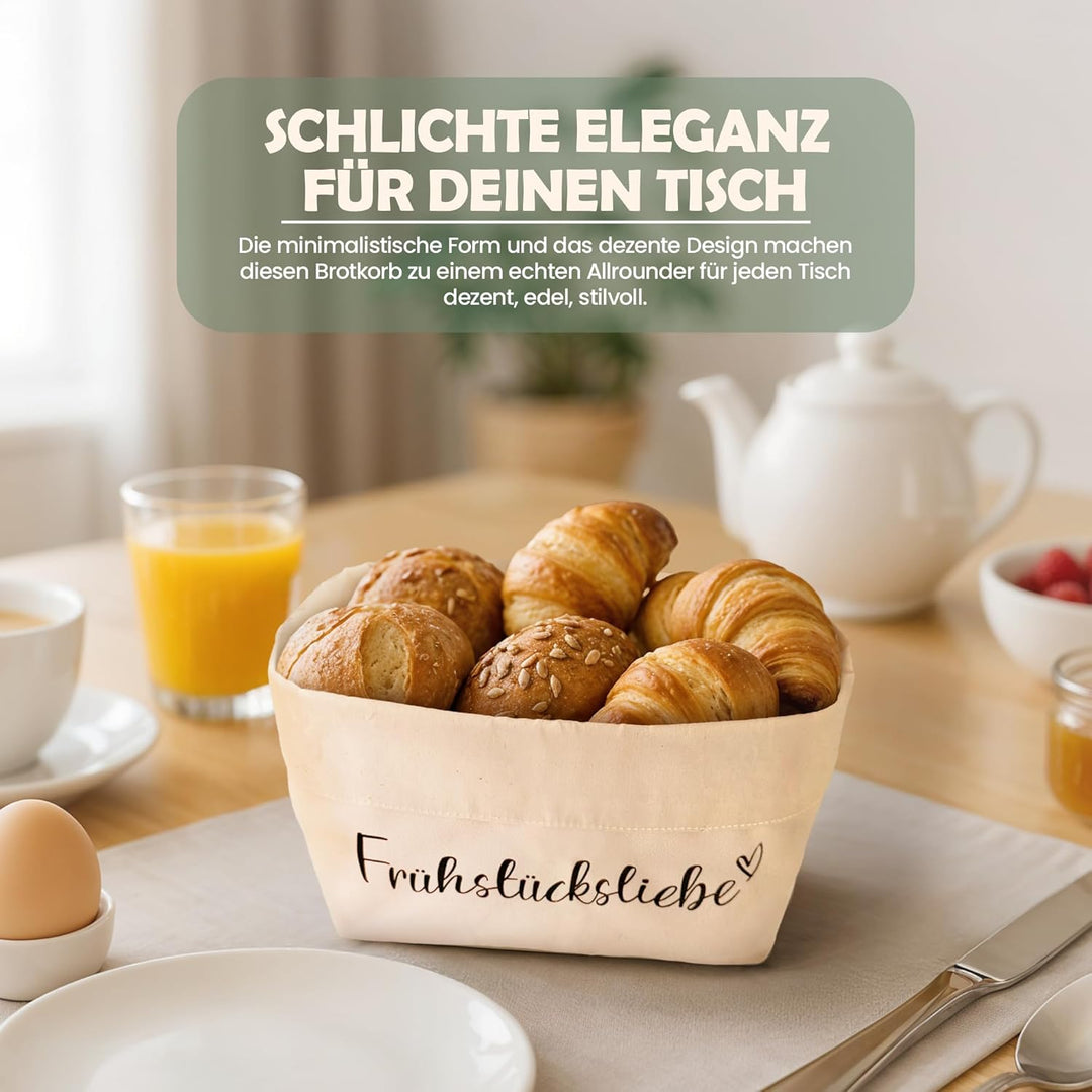 moderner Brotkorb aus Stoff | Brottasche | Brötchenkorb | Brotkorb modern! (Beige), Beige