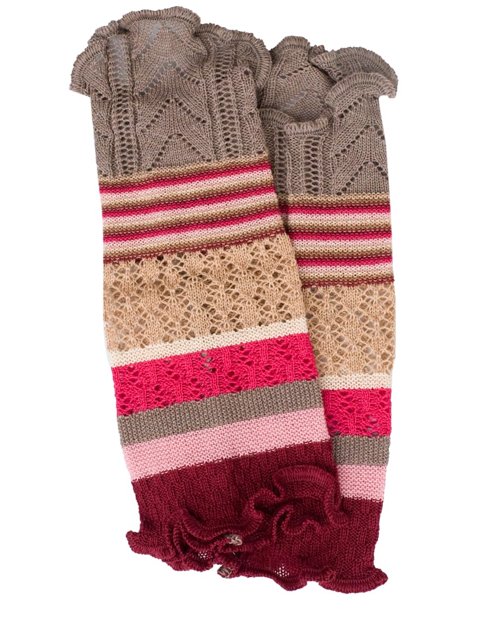invero, Merino Armstulpen Ruby Mehrfarbig, 100% Wolle Amarena, Amarena