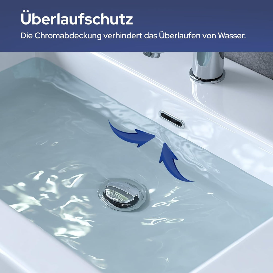 VILSTEIN Keramik Waschbecken - Aufsatzwaschbecken fürs Badezimmer - Hängewaschbecken aus Keramik - E