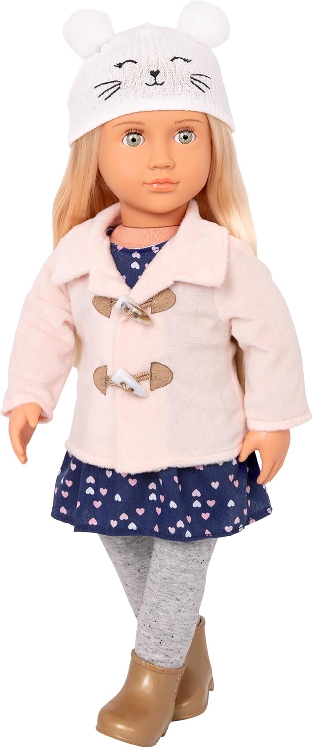 Our Generation - Cheerfully Chilly - Outdoor-Outfit - Duffle Coat - 46 cm Puppenkleidung - Vorgetäus