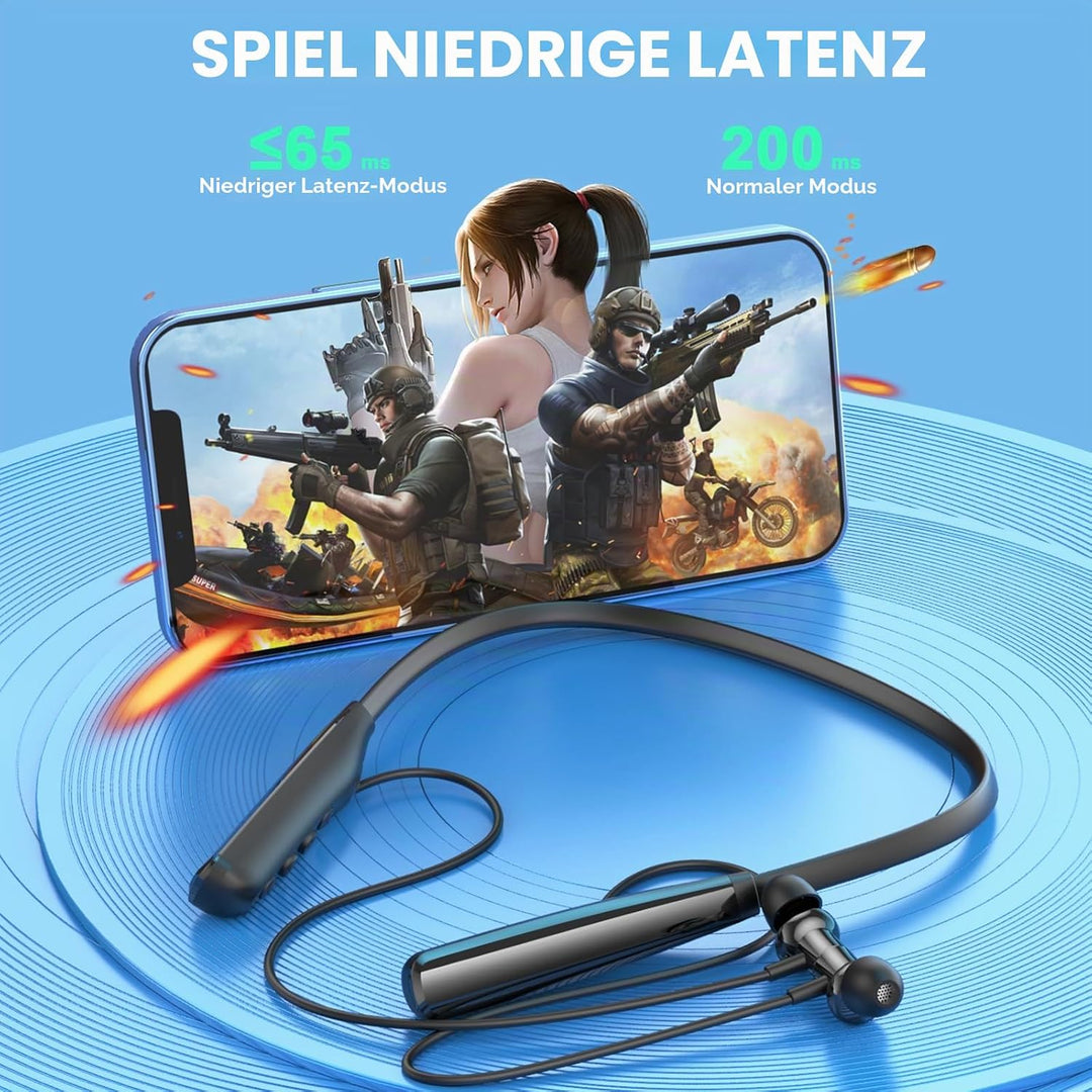 LAMA Bluetooth 5.4 Kopfhörer Sport Ohrhörer 80 Std. Spielzeit Noise Cancelling Kabellos Sportkopfhör