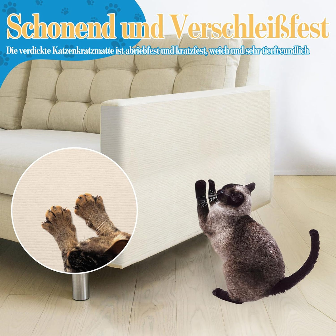 2 Stück Kratzmatte für Katzen, 200cmX40cm Selbstklebend Kratzmatte Katze, DIY Kratzbrett für Katze B