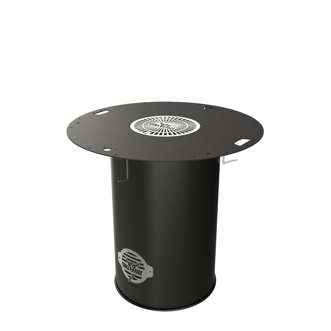 Grillfire GRILLSET BASE – Feuerplatte Ø100cm & Grillrost | Feuerheber Standard, Feinkorn| Outdoor-Gr