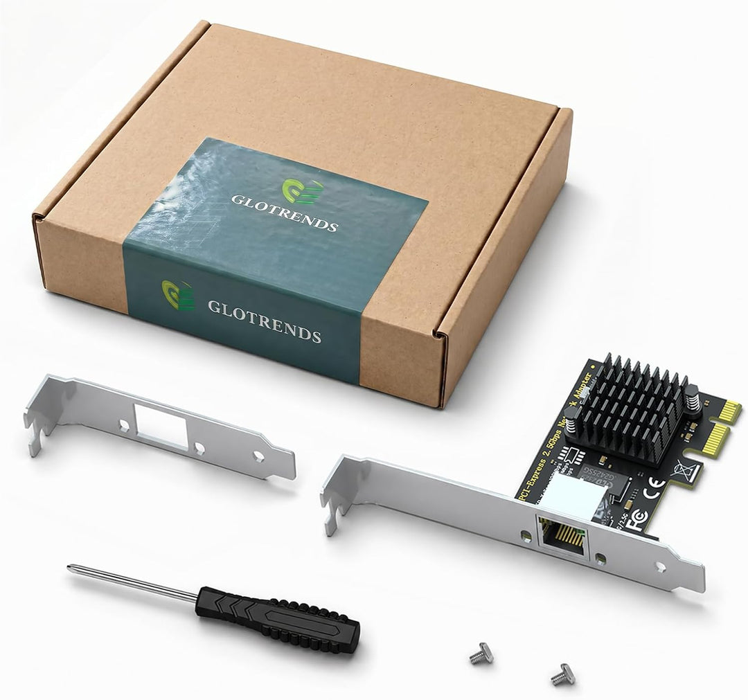 GLOTRENDS LE8105 2.5Gbps PCIe Ethernet Netzwerkkarte, RTL8125BG Chip, RJ45 LAN Port, PCIe X1 Install