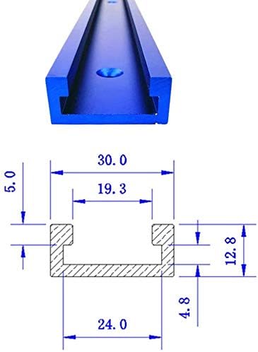 Fafeicy 800MM T-Nut Gehrungsschiene, blaue Aluminium T-Schienen Gehrungsschienenlehre Werkzeuge, für