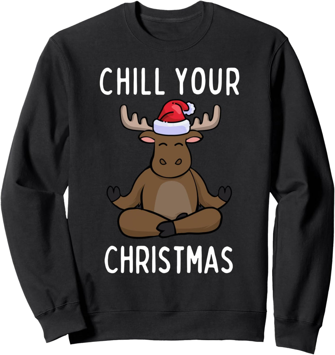 Rentier Christmas Yoga Namaste Chill Spruch Geschenkidee Sweatshirt