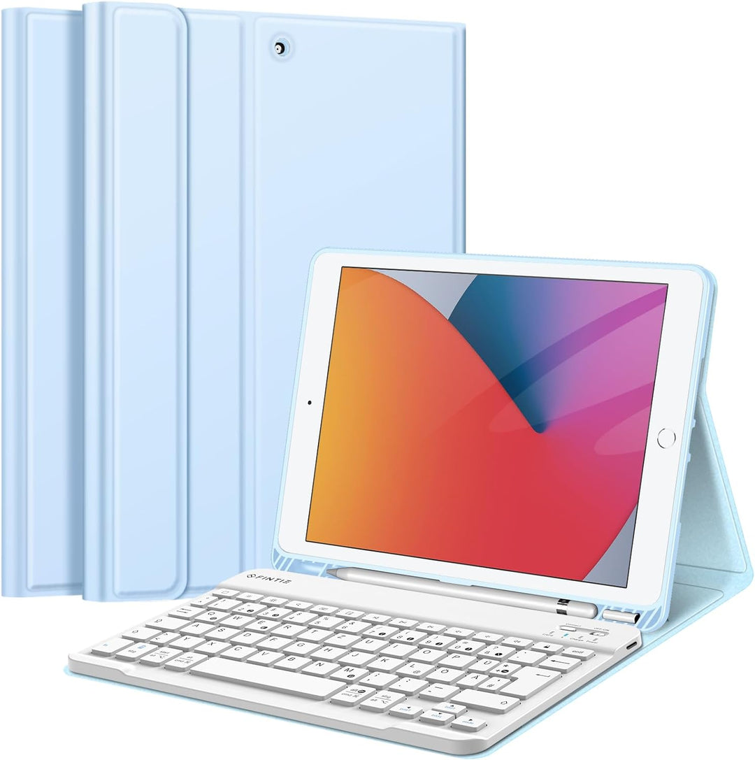 Fintie Tastatur Hülle für iPad 10.2 Zoll (9/8/ 7 Generation - 2021/2020/2019), Schutzhülle mit TPU R